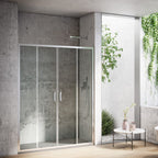 Porta doccia 2 ante scorrevoli reversibile da 160 cm modello Dioniso in cristallo trasparente 6 mm