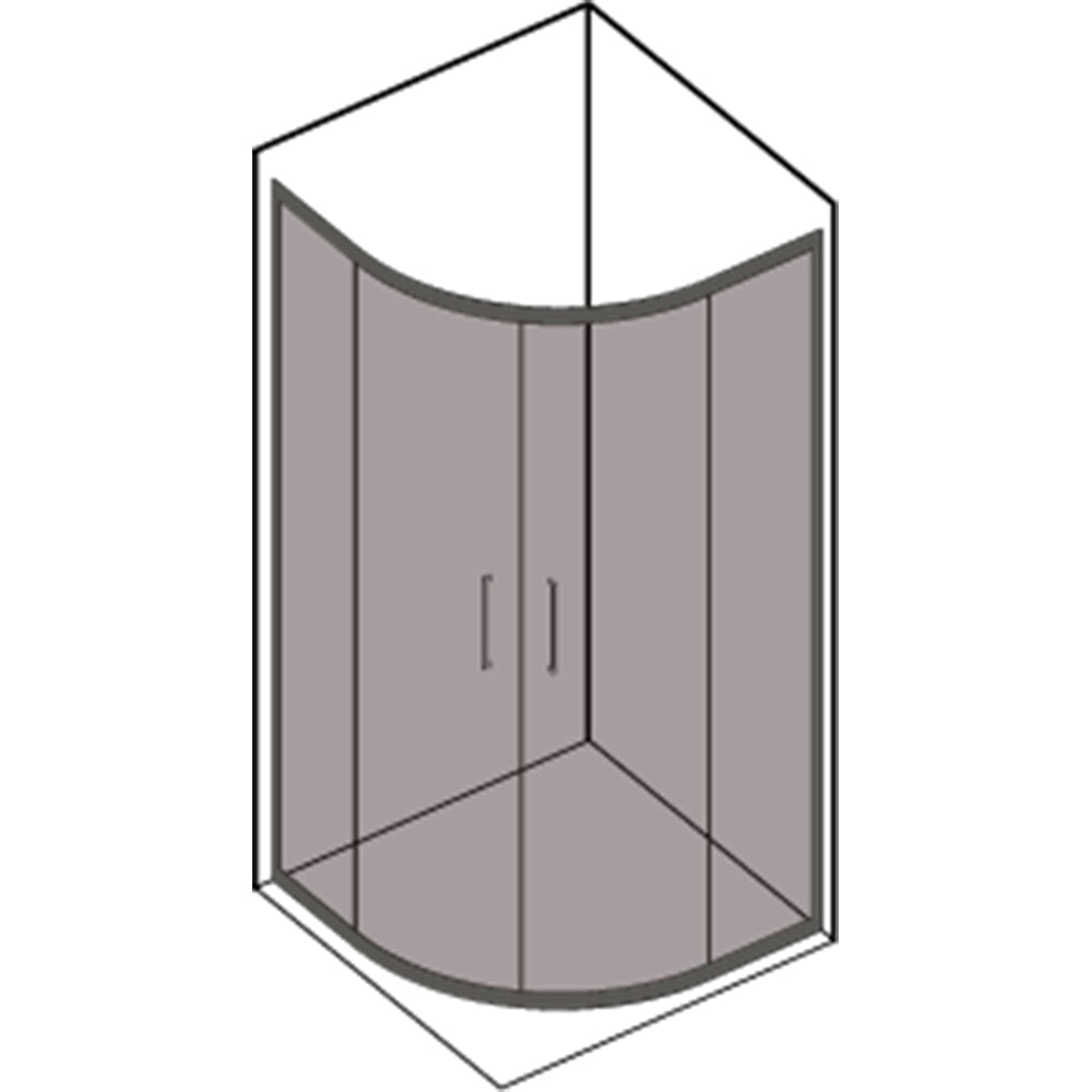 Box doccia semicircolare apertura scorrevole angolare reversibile 90x90 cm modello Dioniso in cristallo trasparente 6 mm