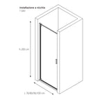 Porta doccia pivotante DocciaGo serie Satin cm 90 - Cromo