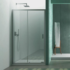 Porta doccia nicchia 135 cm Smart in cristallo temperato trasparente da 6 mm con apertura scorrevole