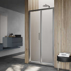 Porta doccia modello Minerva con apertura a soffietto da 70 cm in cristallo opaco 6 mm