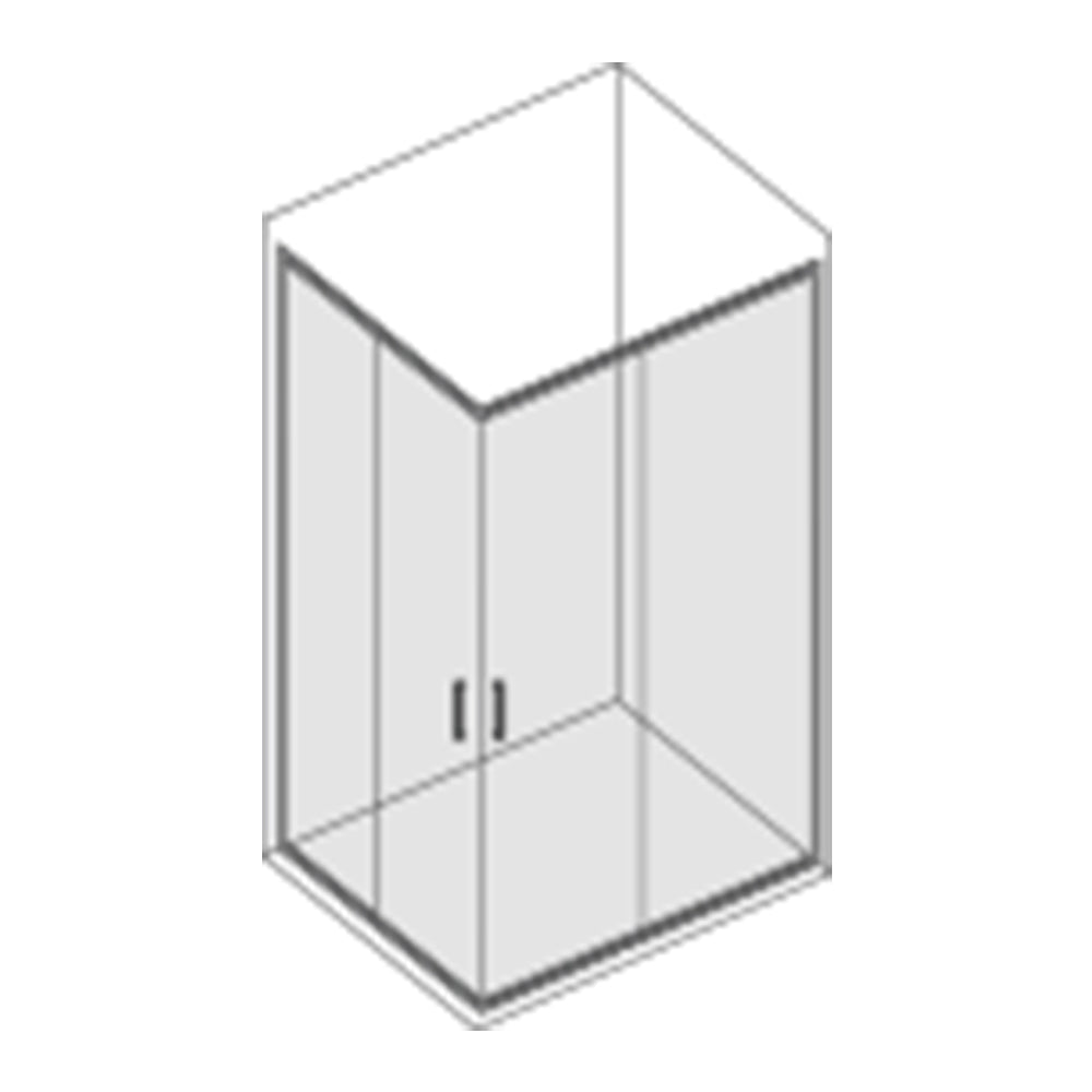 Box doccia angolare Loop 80x90 in alluminio e cristallo trasparente anticalcare Smart Clean