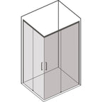 Box doccia Iconic cm 90x140 con apertura scorrevole angolare in vetro anticalcare Smart Clean trasparente 6 mm