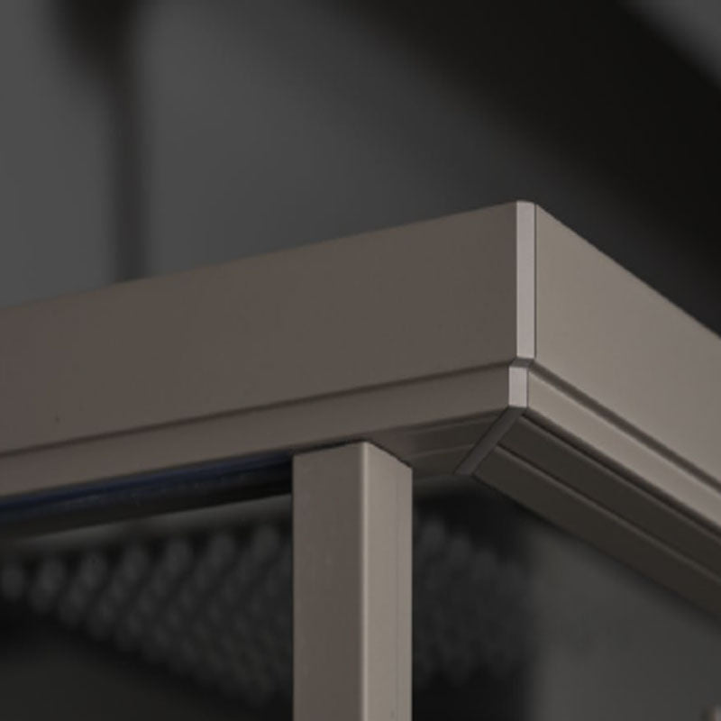 Box Doccia rettangolare 70x130 in cristallo da 6 mm e profilo minimale in alluminio colore Tortora. Versione Sinistra