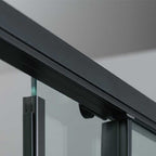 Box Doccia rettangolare 80x120 in cristallo da 6 mm e profilo minimale in alluminio colore Nero Opaco. Versione Destra