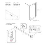 Parete doccia Walk-in DocciaGo modello Clever 120 cm lato frontale con supporto
