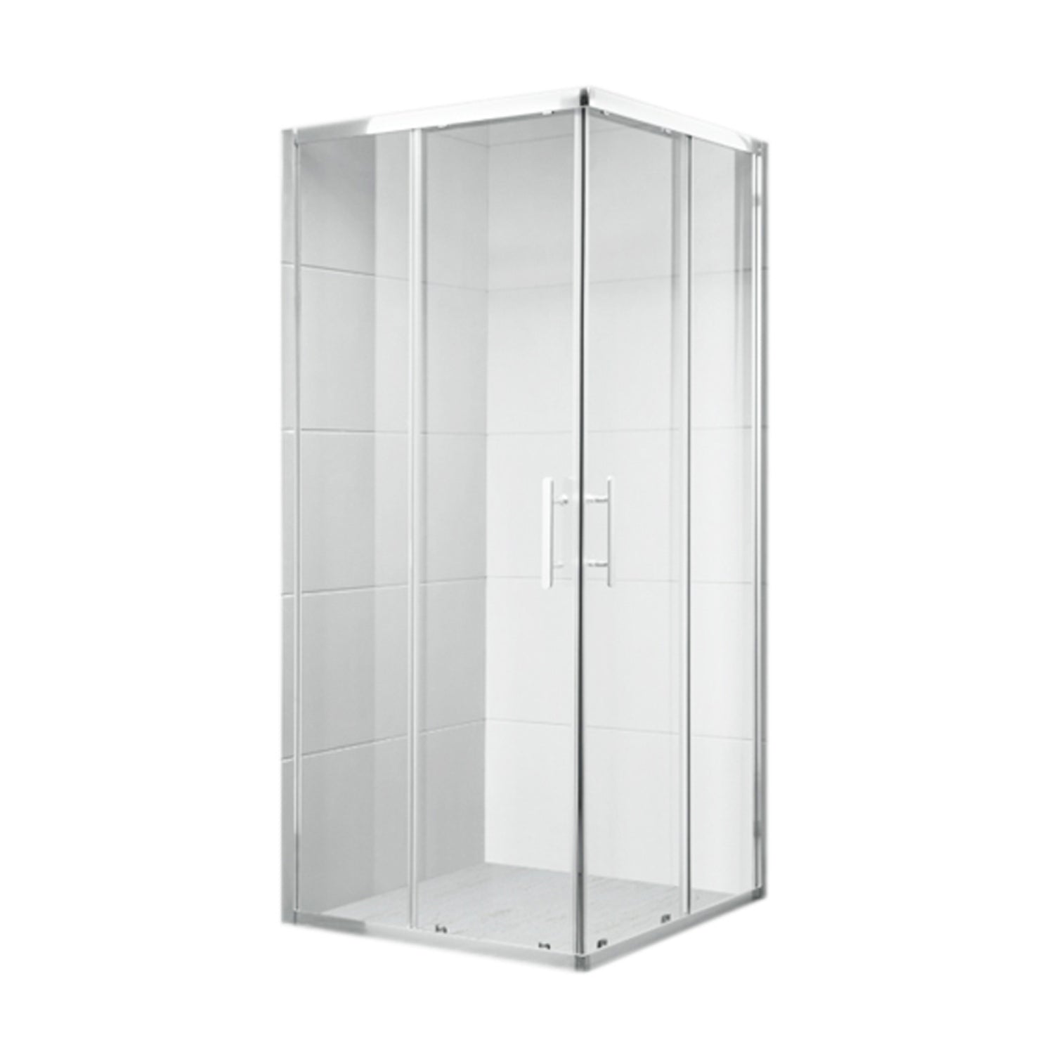 Box doccia angolare DocciaGo serie Zenith 80x90 cm con ante scorrevoli - Cromo