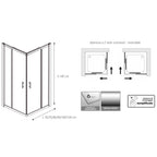 Box doccia angolare DocciaGo serie Zenith 120x80 cm con ante scorrevoli - Cromo