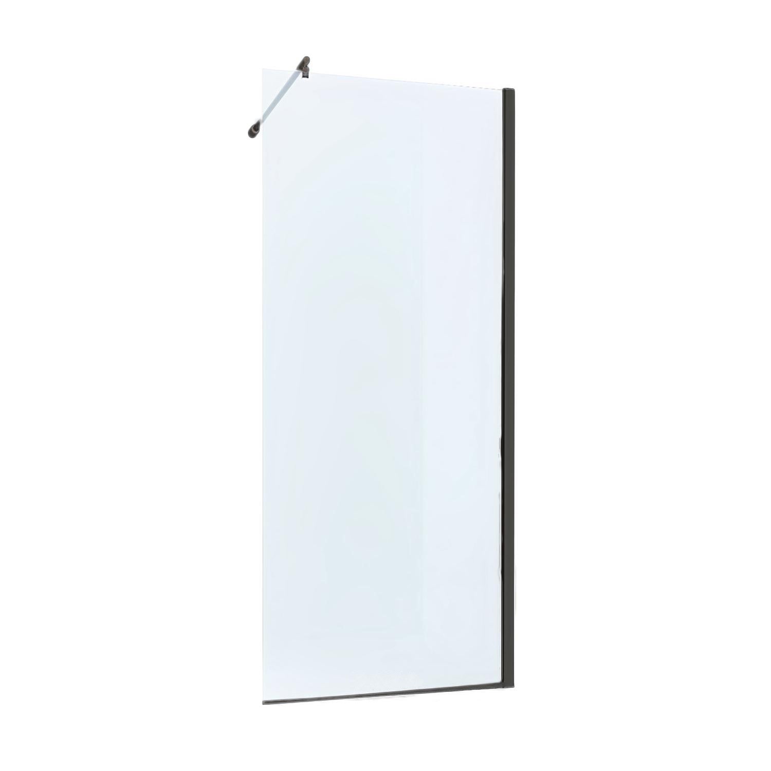 Parete doccia Walk-In assemblata DocciaGo serie Clover 80 cm - Nero/Trasparente