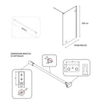 Parete doccia Walk-In assemblata DocciaGo serie Clover 80 cm - Cromo/Vetro Grigio