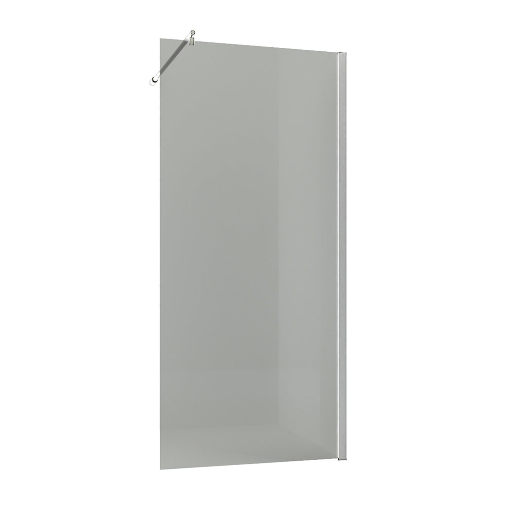 Parete doccia Walk-In assemblata DocciaGo serie Clover 100 cm - Cromo/Vetro Grigio