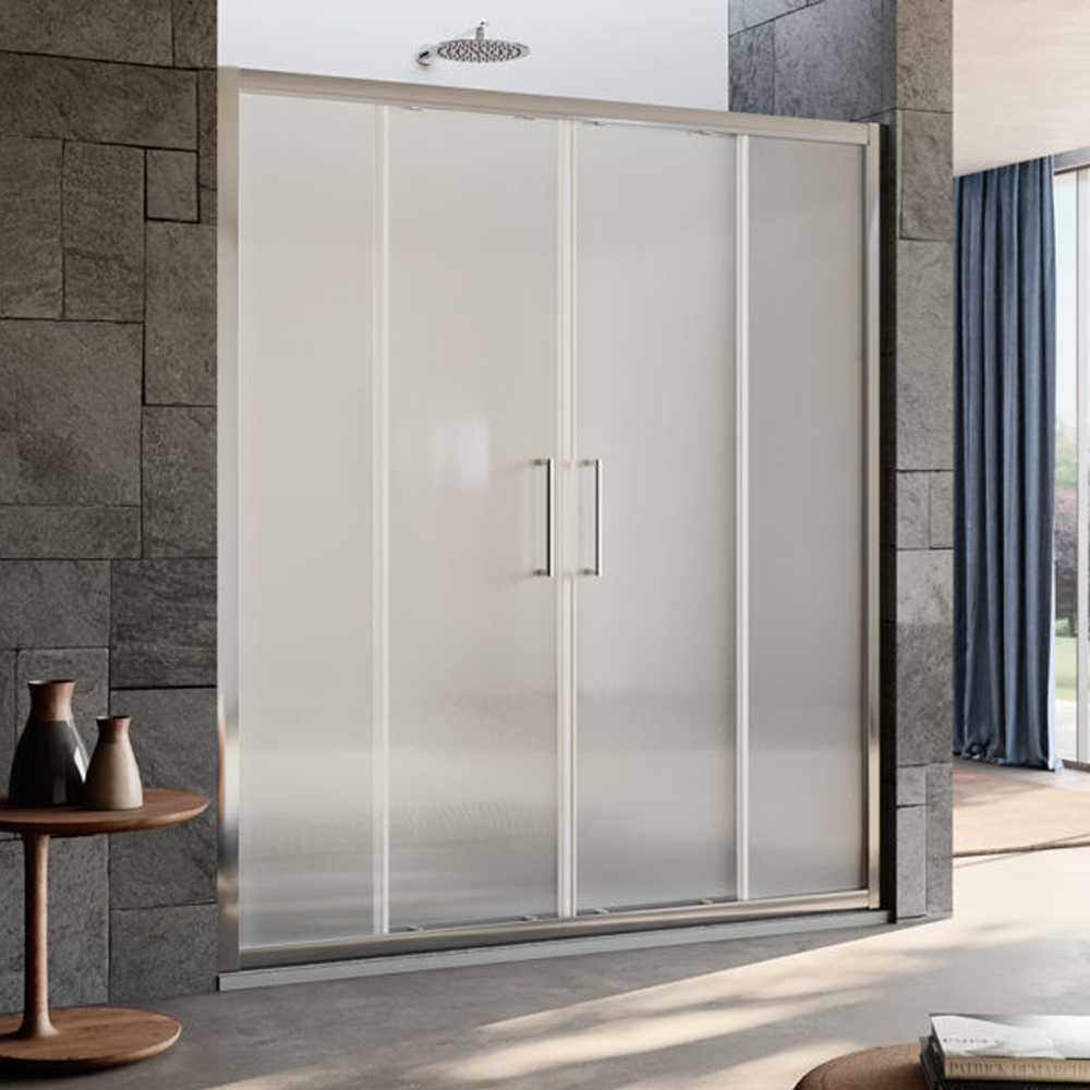 Porta Doccia Scorrevole a 2 ante 150 cm in cristallo opaco 6 mm modello Minerva