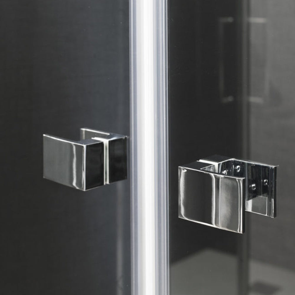Porta doccia modello Ermes ad apertura saloon da 110 cm cristallo serigrafato 6 mm temperato