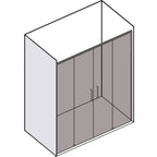 Porta doccia a 2 ante scorrevoli cm 130 modello Afrodite in cristallo temperato mm 6