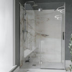 Box doccia angolare con porta battente e parete fissa DocciaGo serie Flow 120x80 cm â€“ Cromo