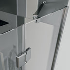 Box doccia angolare con porta battente e parete fissa DocciaGo serie Flow 120x90 cm â€“ Cromo