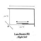 Box doccia quadrato con apertura angolare cm 70x70 modello Lauren in cristallo temperato mm 8