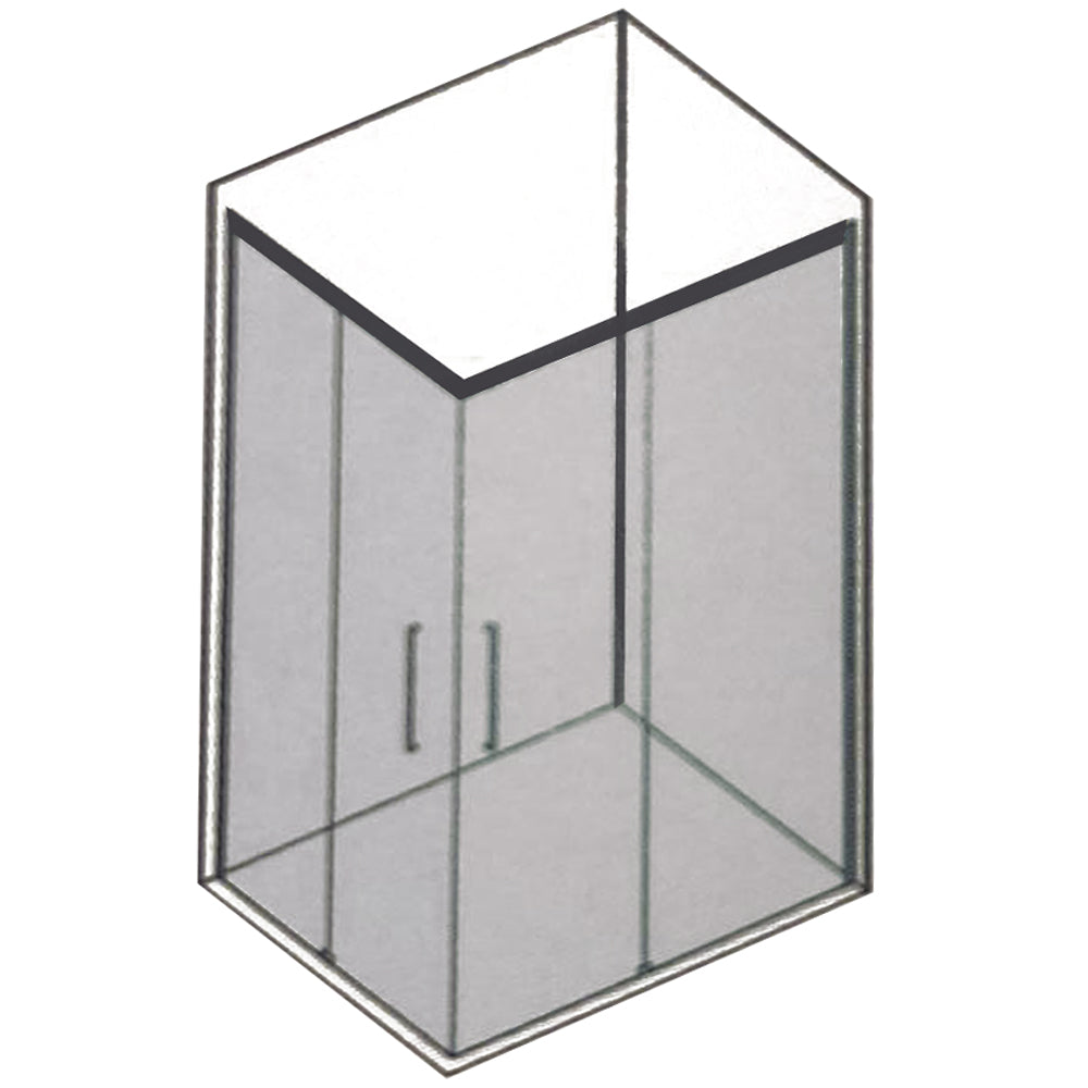 Box doccia quadrato con apertura angolare cm 100x100 modello Lauren in cristallo temperato mm 8