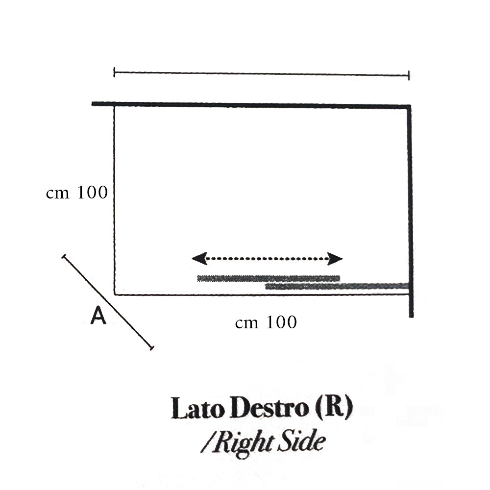 Box doccia quadrato con apertura angolare cm 100x100 modello Lauren in cristallo temperato mm 8