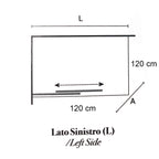 Box doccia quadrato con apertura angolare cm 120x120 modello Lauren in cristallo temperato mm 8