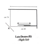 Box doccia rettangolare con apertura angolare cm 80x70 modello Lauren in cristallo temperato mm 8 -LATO DESTRO