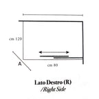 Box doccia rettangolare con apertura angolare cm 80x120 modello Lauren in cristallo temperato mm 8 -LATO DESTRO