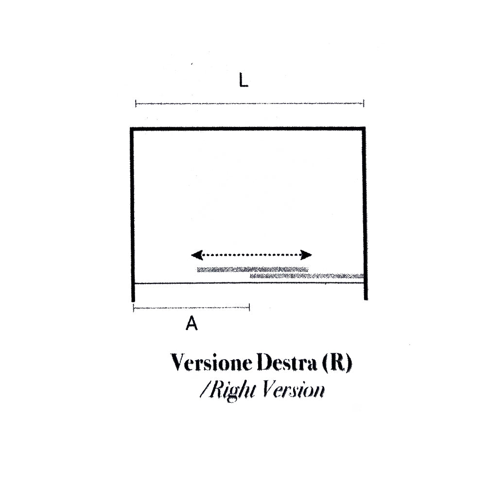 Porta doccia scorrevole apertura a destra cm 124 modello Afrodite in cristallo temperato mm 6