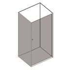 Box Doccia cm 70x70 con porta apertura battente e parete fissa in cristallo trasparente 6 mm