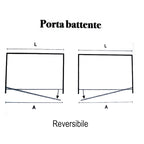Box Doccia cm 90x70 con porta apertura battente e parete fissa in cristallo trasparente 6 mm