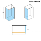 Parete Walk-in da 80 cm in cristallo trasparente spessore 6 mm - Offerta