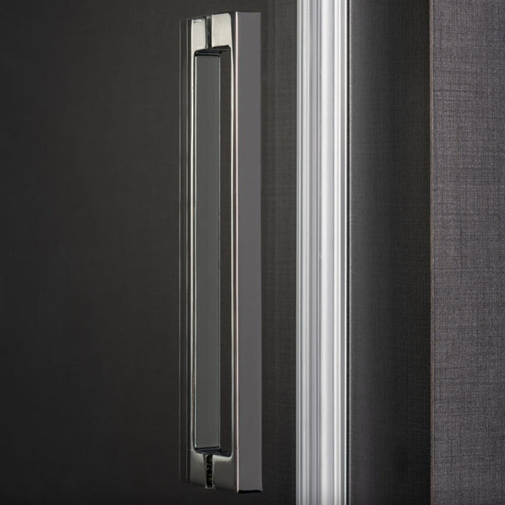 Porta doccia in linea cm 150 Ermes con pannello fisso cm 70+ porta battente cm 80 in cristallo temperato mm 6