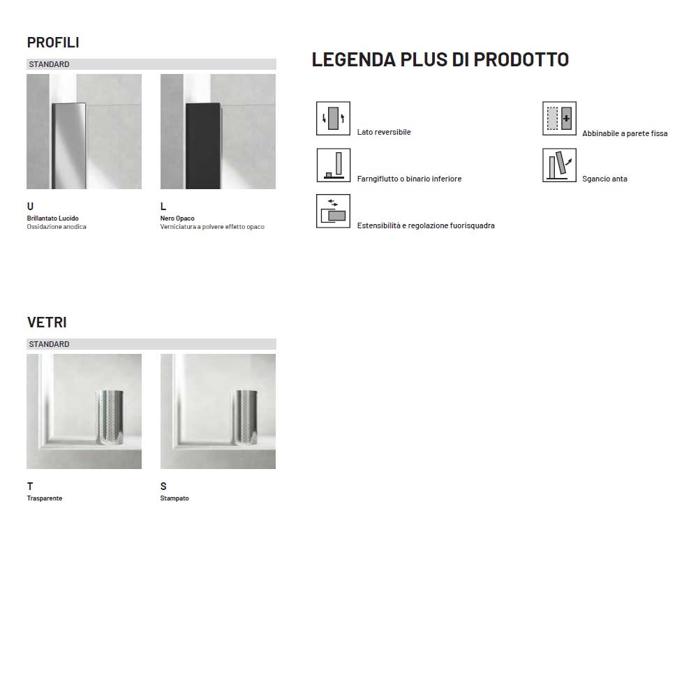 Box doccia con apertura Angolare 90x75 Profilo Nero Cristallo Trasparente 6 mm Anticalcare Permanente HEXA by SAMO