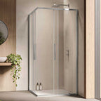 Box doccia con apertura Angolare 80x100 Profilo Cromato Cristallo Trasparente 6 mm Anticalcare Permanente HEXA by SAMO