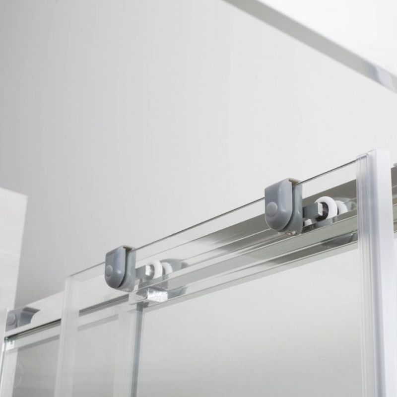 Porta doccia 115 cm Smart apertura scorrevole in cristallo temperato trasparente da 6 mm per nicchia