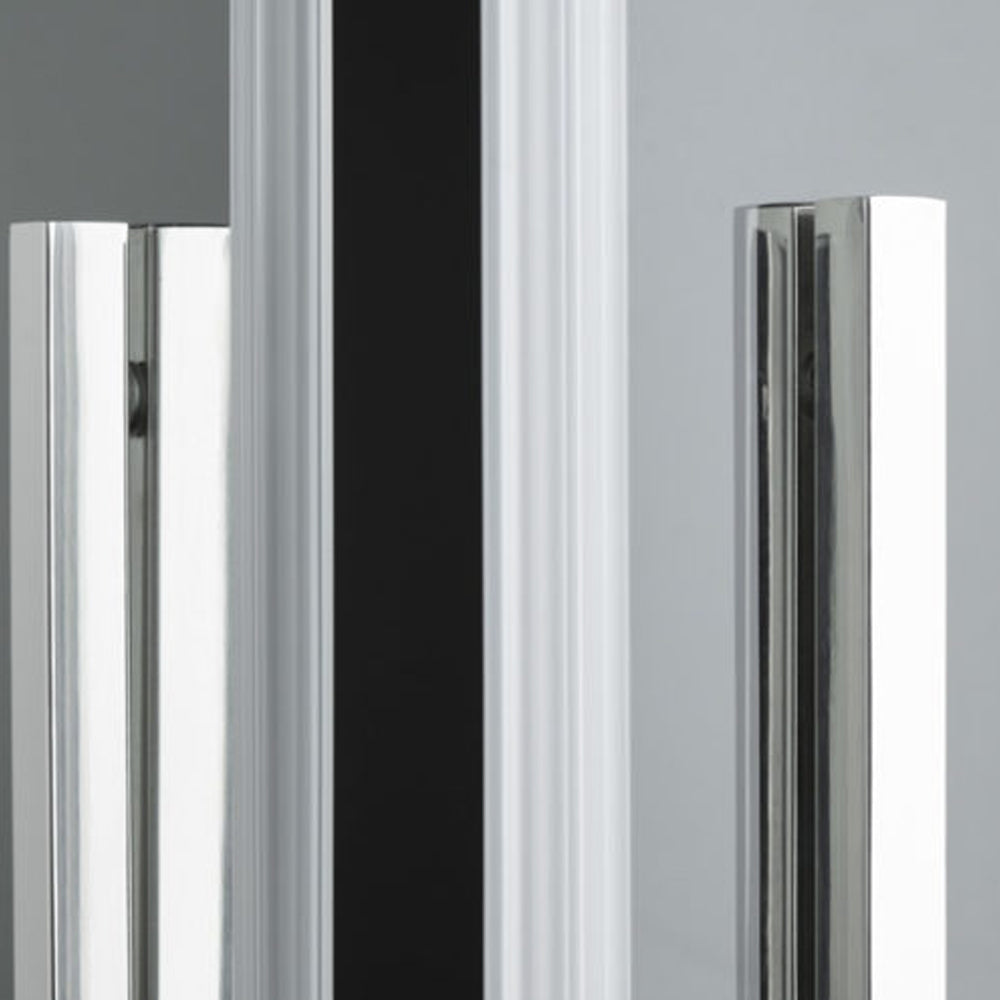 Porta doccia due scorrevoli apertura centrale cm 150 modello Smart in cristallo temperato mm 6