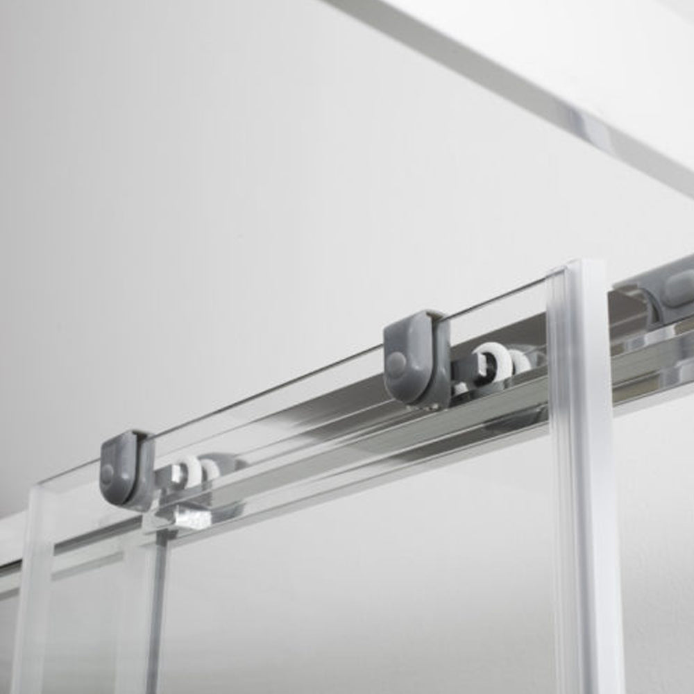 Porta doccia due scorrevoli apertura centrale cm 170 modello Smart in cristallo temperato mm 6