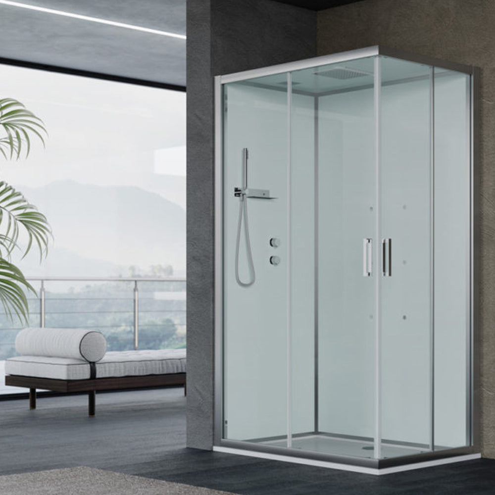 Cabina doccia multifunzione Ercole cm 120x70 con idrogetti dorsali- Versione Sinistra