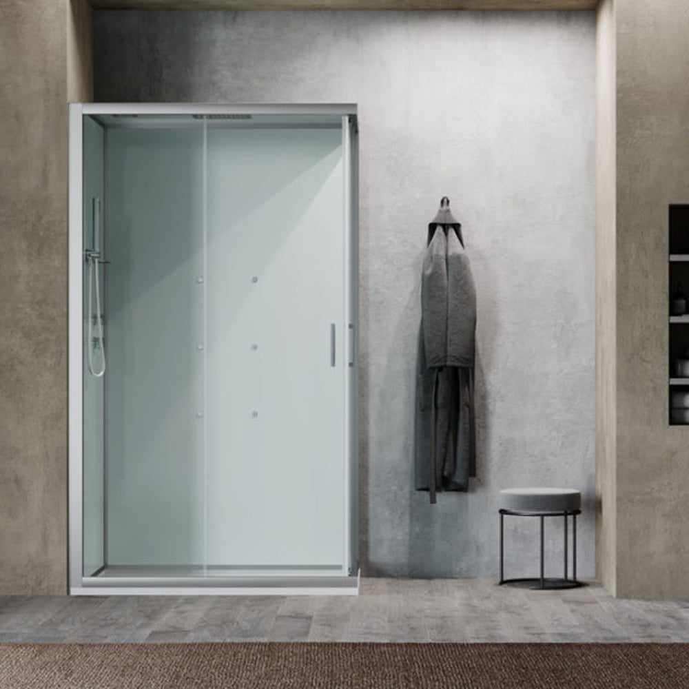 Cabina doccia multifunzione Ercole cm 120x70 con idrogetti dorsali- Versione Sinistra