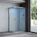 Cabina doccia multifunzione Ercole Plus cm 100x80 con idrogetti dorsali Bluetooth e Cromoterapia- Versione Destra