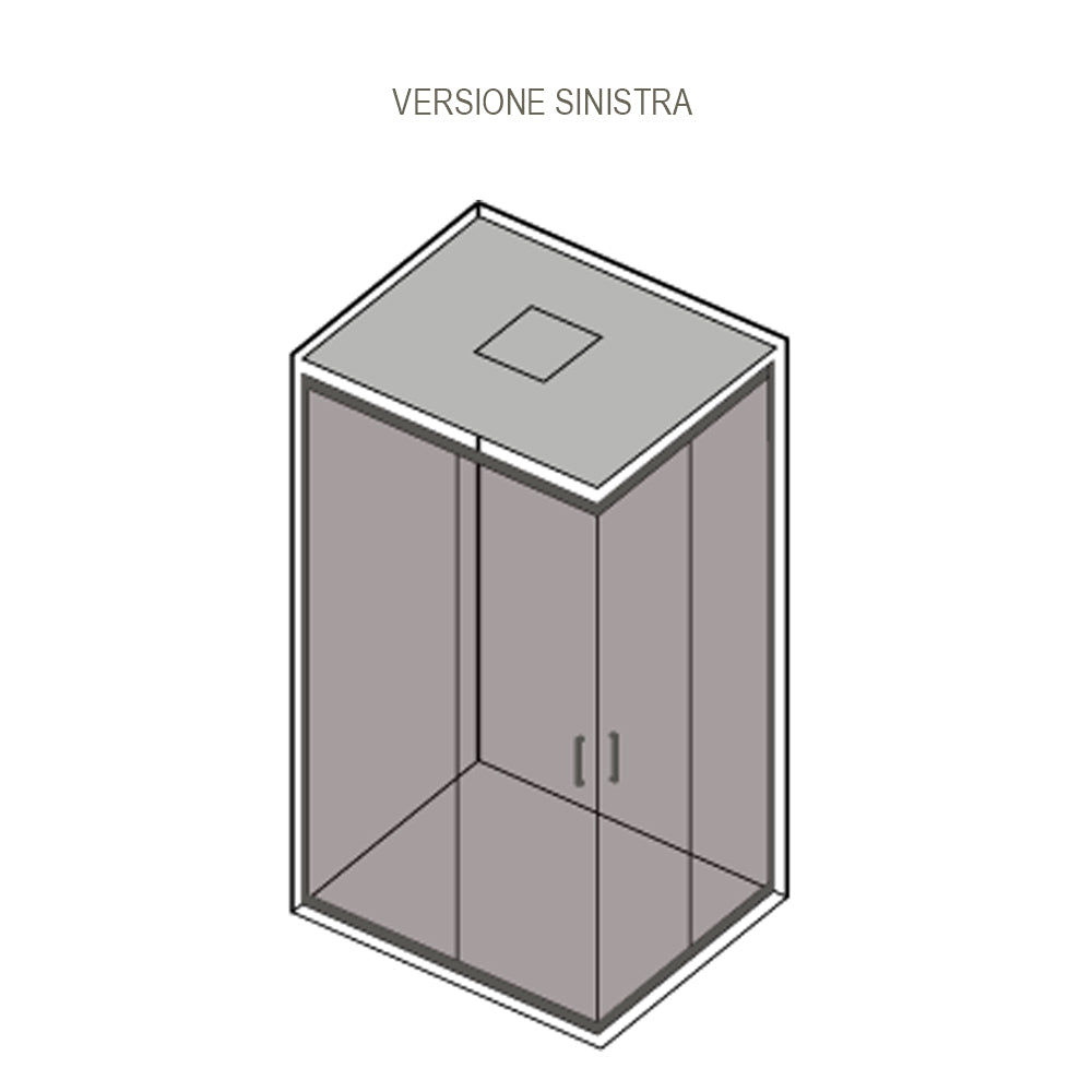 Cabina doccia multifunzione Ercole Plus cm 120x70 con idrogetti dorsali Bluetooth e Cromoterapia- Versione sinistra