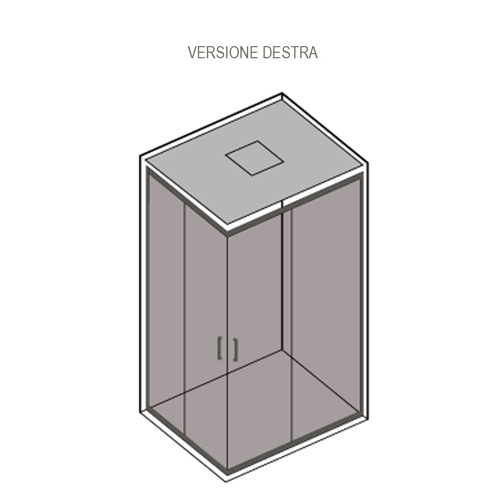 Cabina doccia multifunzione Ercole cm 120x70 con idrogetti dorsali- Versione Destra