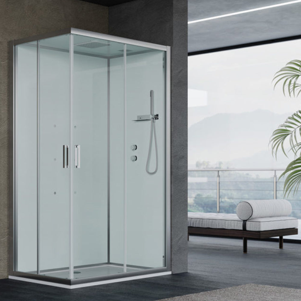 Cabina doccia multifunzione Ercole cm 120x70 con idrogetti dorsali- Versione Destra