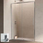 Porta doccia con Apertura scorrevole da cm 100 con Profilo in Alluminio Cromato e Cristallo 6 mm Opaco Anticalcare Hexa by SAMO