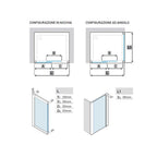 Porta doccia con Apertura scorrevole da cm 140 con Profilo in Alluminio Cromato e Cristallo 6 mm Trasparente Anticalcare Hexa by SAMO