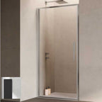 Porta doccia con Battente da cm 100 con Profilo in Alluminio Nero e Cristallo 6 mm Trasparente Anticalcare Hexa by SAMO