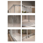 Porta doccia con Battente Pivot da cm 80 con Profilo in Alluminio Nero e Cristallo 6 mm Trasparente Anticalcare Hexa by SAMO