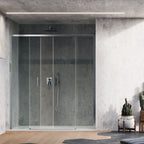 Porta doccia 2 ante scorrevoli cm 180 modello Afrodite in cristallo temperato mm 6