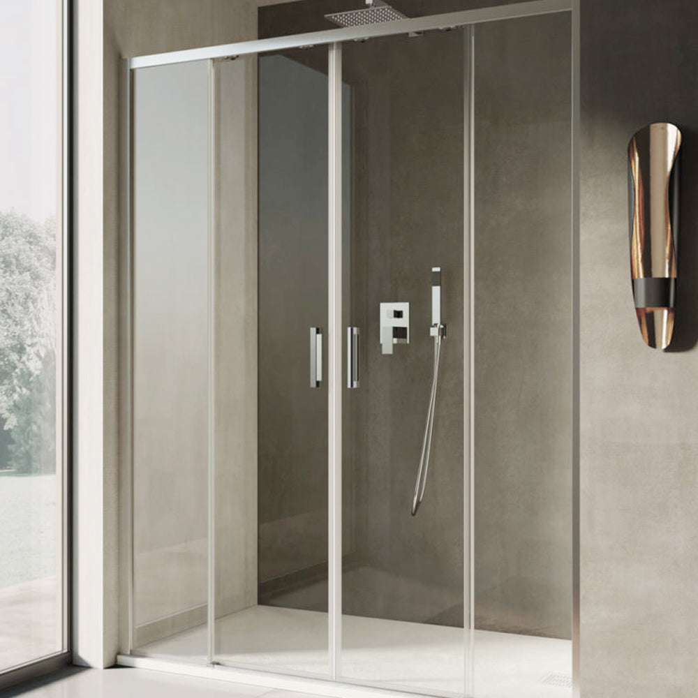 Porta doccia 2 ante scorrevoli cm 180 modello Afrodite in cristallo temperato mm 6