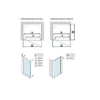 Porta doccia con Apertura Battente Pivot da cm 75 con Profilo in Alluminio Cromato e Cristallo 6 mm Trasparente Anticalcare Hexa by SAMO