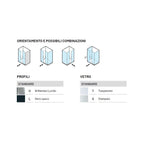 Porta doccia con Apertura Saloon da cm 80 con Profilo in Alluminio Nero e Cristallo 6 mm Trasparente Anticalcare Hexa by SAMO